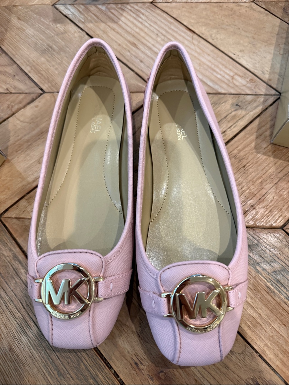 Michael Kors Light Pink MK Emblem Ballet Flats